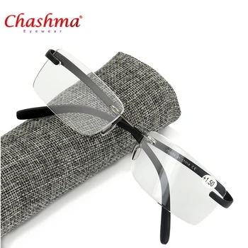 Chashma NYE Brand Lesebrille TR90-Briller, Forstørrelsesglas Uindfattede Ultra Light Frame Briller Briller til Læsning med Sagen Dioptrier 1.5