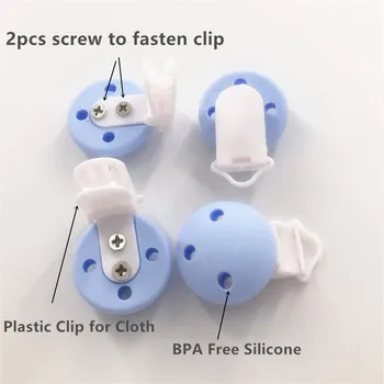 Chenkai 10STK BPA-Fri Silikone Rund Baby Sut Dummy Bidering Kæde Holder Klip DIY Sut Sygepleje Toy Tilbehør Klip