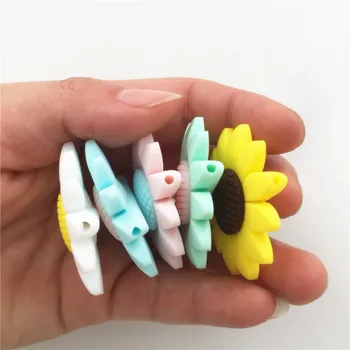 Chenkai 50STK BPA-Fri Silikone Solsikke Sut Bidering Perler DIY Baby Brusebad Sygepleje Smykker Sensoriske Toy Tilbehør