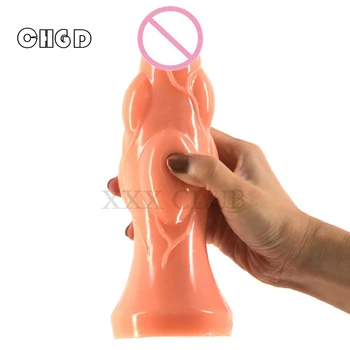 CHGD 19.*6.2 cm stor Dong dildo, anal plug butt plug penis masturbation vaginal & anal,sexlegetøj til kvinder,3 farver