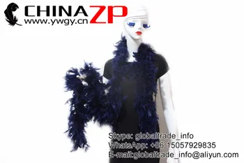 CHINAZP Fabrik 2yards/masse 80G/Stykke Fantastisk DIY Dekoration Farvet Mørk Blå Tyrkiet Chandelle Fjer Boas og Tørklæder