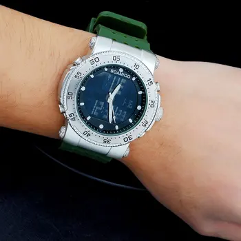 CHOK Nye BOAMIGO mærke 3 tidszone mænd sports hær flåde militære ure mænds Mekanisk Analog Digital LED elastik armbåndsure