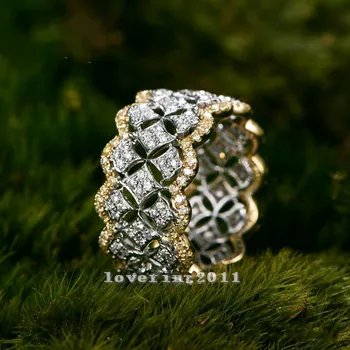 Choucong Bane sæt 220pcs AAAAA zircon cz Rose Guld 925 Sterling sølv Engagement Bryllup Band Ring for kvinder