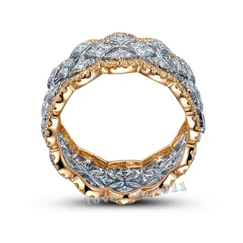 Choucong Bane sæt 220pcs AAAAA zircon cz Rose Guld 925 Sterling sølv Engagement Bryllup Band Ring for kvinder