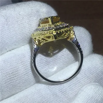 Choucong Kvindelige Luksus Smykker Pære skåret 5A zircon Krystal ring Hvid guld fyldt Engagement Bryllup Band Ringe Til Kvinder bijoux