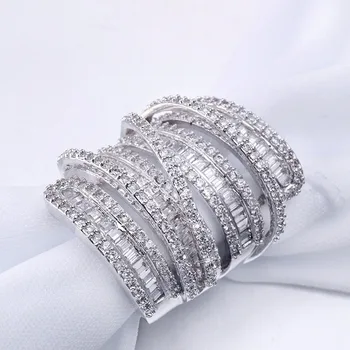 Choucong Kvinder Mænd Mode ring Bred Smykker 20ct AAAAA zircon cz 925 Sterling Sølv Engagement Bryllup Band Ring