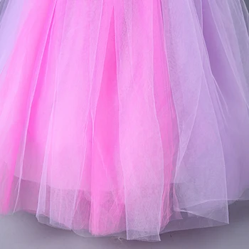 Chrismas Prinsesse Rapunzel dress Piger Klokkeblomst Kostume Tutu Lang Kjole til Halloween Cosplay Parti Fuld ærmer i lilla Tøj