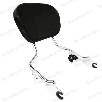 Chrome Sissy Bar Upright Passager Ryglæn w/ Pad For Harley Touring 2009-2016