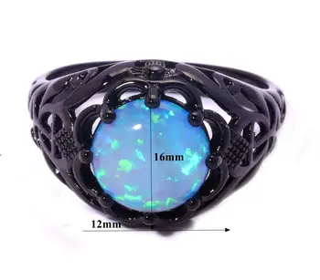 CiNily Skabt Blå Ild Opal Sort Guld Farve Engros Hot Sælge Mode for Kvinder Smykker Ring Størrelse 5-11 OJ8412