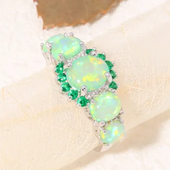 CiNily Skabt en Grøn Ild Opal Grøn Zirkonia Sølv Forgyldt Engros Hot Sælger for Kvinder Smykker Wedding Ring Størrelse 5-12 R7552