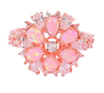CiNily Skabt Pink Ild Opal Hvid Cubic Zirconia Rosa Guld Farve Engros Hot Sælger for Kvinder Smykker Ring Størrelse 5-13 OJ6268