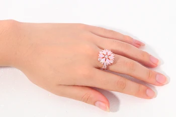CiNily Skabt Pink Ild Opal Hvid Cubic Zirconia Rosa Guld Farve Engros Hot Sælger for Kvinder Smykker Ring Størrelse 5-13 OJ6268