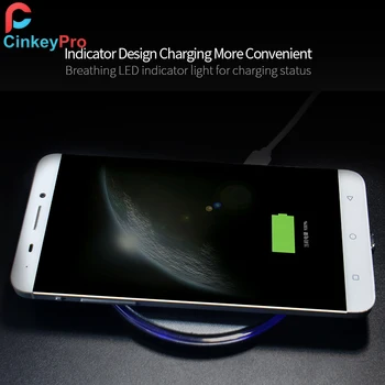 CinkeyPro QI Hurtige Trådløse Oplader til iPhone 8 10 Samsung Galaxy S6 S7 S8 Pad Hurtig Opladning 2.0 5V/2A & 9V/1.67 EN Opladning Pad