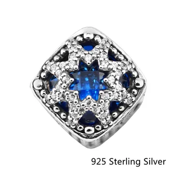 CKK 925 Sterling Sølv Smykker, Blå Iskold Skønhed Oprindelige Fashion Charms Perler Passer Fandola Armbånd
