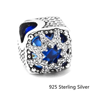 CKK 925 Sterling Sølv Smykker, Blå Iskold Skønhed Oprindelige Fashion Charms Perler Passer Fandola Armbånd