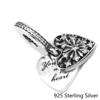 CKK Ægte 925 Sterling Sølv Smykker Hjertet af Vinteren Oprindelige Fashion Charms Perler Passer Fandola Armbånd