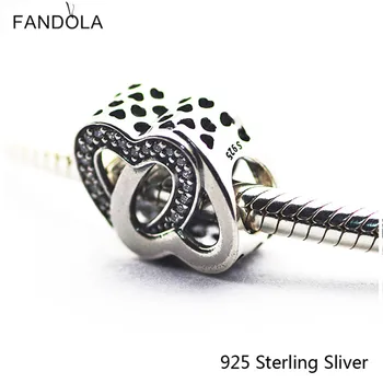 CKK Ægte 925 Sterling Sølv Smykker, Omslynget Elsker Oprindelige Fashion Charms Perler Passer Fandola Armbånd