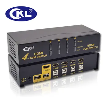 CKL USB-HDMI-KVM Switch-4-Port PC Skærm, Mus og Tastatur Switcher Støtte Genvejstast Mus Auto Scan Skifte 1080P 3D CKL-94H