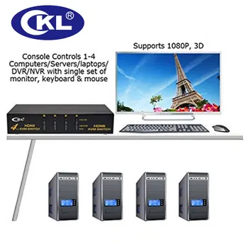 CKL USB-HDMI-KVM Switch-4-Port PC Skærm, Mus og Tastatur Switcher Støtte Genvejstast Mus Auto Scan Skifte 1080P 3D CKL-94H