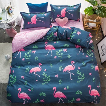 Classic-sengetøj sæt 5 størrelsen grå blå blomst sengelinned 4stk/set duvet cover sæt Pastorale lagen AB side dynebetræk 2017 bed