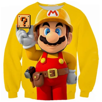 Cloudstyle 2018 Mænd 3D Sweatshirt Mænd Casual Pullovere Super Mario Spil, Udskrive Foråret Fritid Populære Toppe Træningsdragter