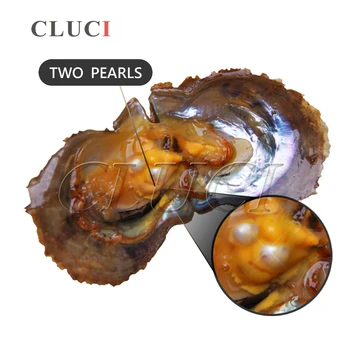 CLUCI 100pcs Blandet 9 farver 6-8mm runde akoya enkelt og tvillinger perler østers, individuelt pakket, stor fest, gave