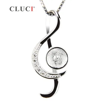CLUCI gratis fragt kvinder, smykker, Musik Note 925 sterling sølv halskæde perle vedhæng tilbehør, kan holde sig på pearl