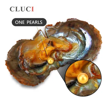 CLUCI Smykker Gaver Shell Ønsker Perle Østers Vakuum-pakket 6-7mm Guld farve Naturlige Ægte Perler i Oyster Pearl 10stk/pack