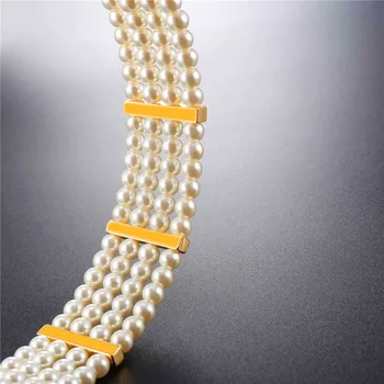 Collare Nye Simulerede Perle Armbånd Til Kvinder Rhinestone Krystal Armbånd Smykker Sølv Armbånd & Armbånd H001