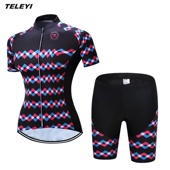 Coloful TELEYI MTB Bike Jersey shorts sæt Ropa Ciclismo Jersey Kvinder Cykling Tøj Pige cykel Top Bund Polstret Kvindelige
