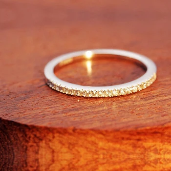 COLORFISH Tynd Match Bryllup Band Ringe Til Kvinder Micro Bane AAA Cubic Zirconia Smykker Enkel 925 Sterling Sølv Eternity Ring