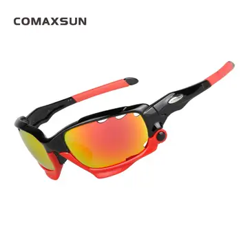 COMAXSUN Professionel Polariseret Cykling Briller Cykel Briller Sports Cykel Solbriller med UV 400 Med 3 Linse 6 Farve