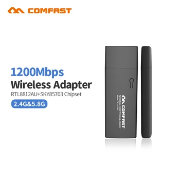 COMFAST CF-912AC 1200M 802.11 AC bærbar Dual Band 2,4 Ghz + 5 ghz USB 3.0-Wireless/WiFi AC-Adapter, gigabit Dongle Adapter