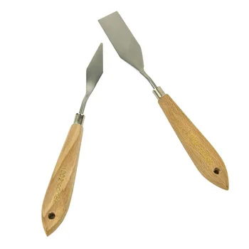 CONDA 5Pcs Træ Palet Kniv Maleri Rustfrit Stål Spartel Palet Kniv Til Kunstner Olie Maling Værktøjer Metal Knive Kniv