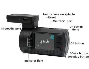 Conkim Mini 0906 To Kamera, GPS Bil DVR Registrator 1080P Fuld HD-bakkamera Kondensator Dobbelt Linse DVR Parkering Vagt Sensor