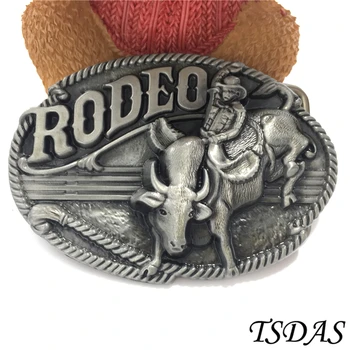 Cool 3D RODEO Cowboys Bælte Spænde 9.2*6,5 cm Oval Sølv Metal Bæltespænde For 4cm Bredt Bælte Mode Jeans accessories