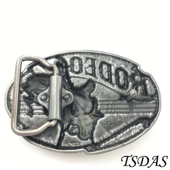 Cool 3D RODEO Cowboys Bælte Spænde 9.2*6,5 cm Oval Sølv Metal Bæltespænde For 4cm Bredt Bælte Mode Jeans accessories