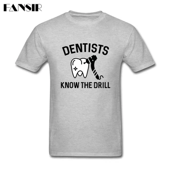 Cool T Shirts Mænd Dreng Tandlæger Kender rutinen Mænd T-shirt, Bomuld kortærmet Fyre Toppe Tee