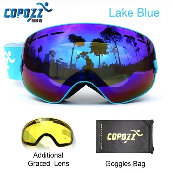 COPOZZ Mærke Ski Goggles Dobbelt Linse UV400 Anti Tåge Unisex Ski Snowboard Briller Med nattesyn, Opbevaring af Objektivet