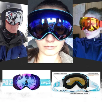 COPOZZ Nye Polariseret Ski Goggles Dobbelt linse Snowboard UV400 Sneeuwbril Anti-fog Ski Briller på Ski Voksen Snow Goggles GOG-201P
