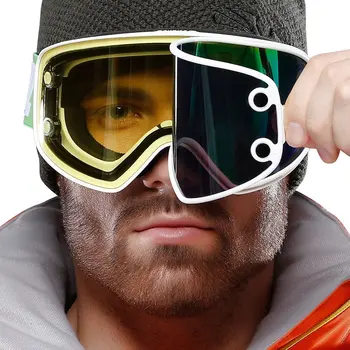 COPOZZ Ski Goggles 2 i 1 med Magnetiske produkter med Dobbelt anvendelse, Linse til Nat Skiløb Anti-fog UV400 Snowboard Goggles Mænd Kvinder Ski Briller