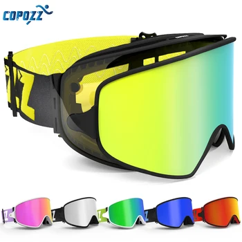 COPOZZ Ski Goggles 2 i 1 med Magnetiske produkter med Dobbelt anvendelse, Linse til Nat Skiløb Anti-fog UV400 Snowboard Goggles Mænd Kvinder Ski Briller