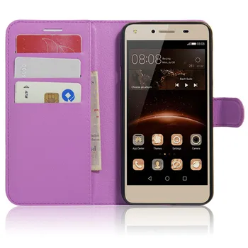 Coque Huawei Y5 II-Sagen Silicium Luksus Læder Flip Case Til Huawei Y5 II / Y5II 2 5.0 tommer Beskyttende Telefonen Bagsiden Skin Taske