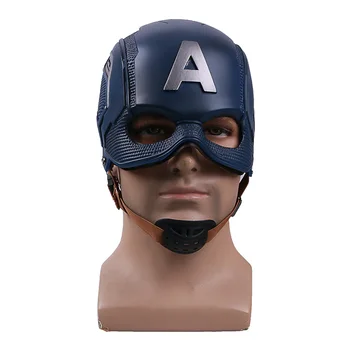 Cos Filmens Superhelt borgerkrig Captain America Hjelm Cosplay Steven Rogers Maske PVC Mand, Voksen, Halloween Fest Prop