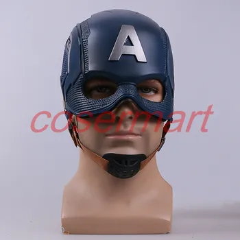 Cos Filmens Superhelt borgerkrig Captain America Hjelm Cosplay Steven Rogers Maske PVC Mand, Voksen, Halloween Fest Prop