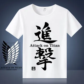 Coshome Angreb på Titan T-shirt Shingeki Ingen Kyojin Mikasa Levi Cosplay T-shirts, Kostumer Mænd Kvinder kortærmet Sommer Tees Toppe