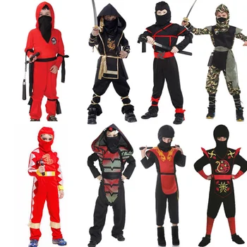 Cosplay Klud Kostume Børn Mystisk Ninja Tøj Drenge Samurai-Dragt Pige, Smuk Samurai Kostumer Kriger Natlige Garmen