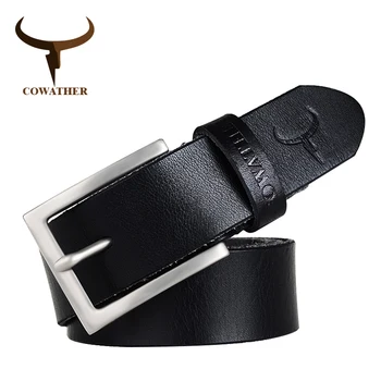 COWATHER ægte koskind læder bælter til mænd mandlige bælte pin spænde nye mode brand design ceinture homme gratis fragt