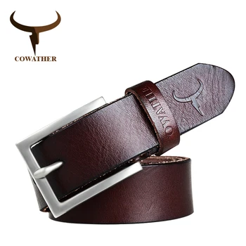 COWATHER ægte koskind læder bælter til mænd mandlige bælte pin spænde nye mode brand design ceinture homme gratis fragt