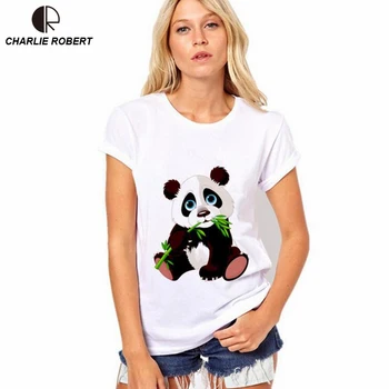 CR 2017 NY dame T-shirt Ptint Panda Toppe Plus Størrelse XS~4XL Kvinder Dejlig Shirt i God Kvalitet, Behagelig Shirts Bløde Toppe